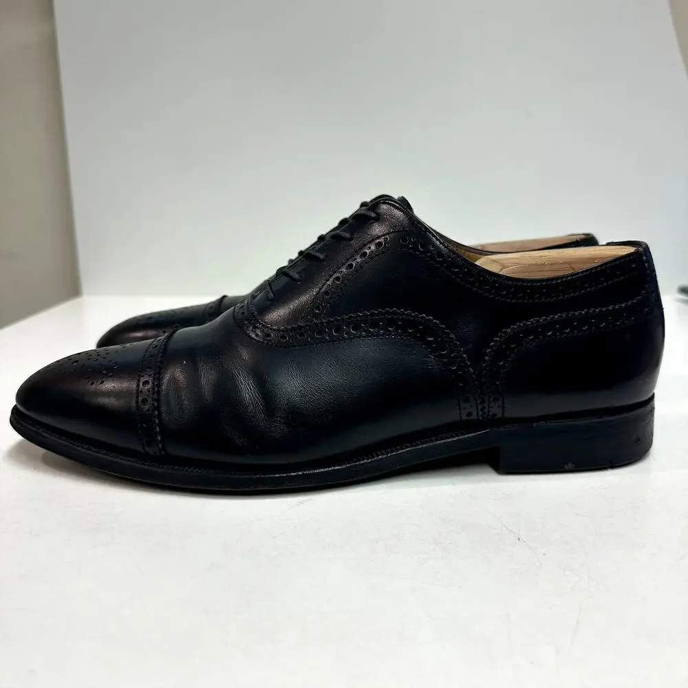VERY GOOD Alfred Sargent x Brooks Brothers Oxford Cap Toe Bal Black Calf 9